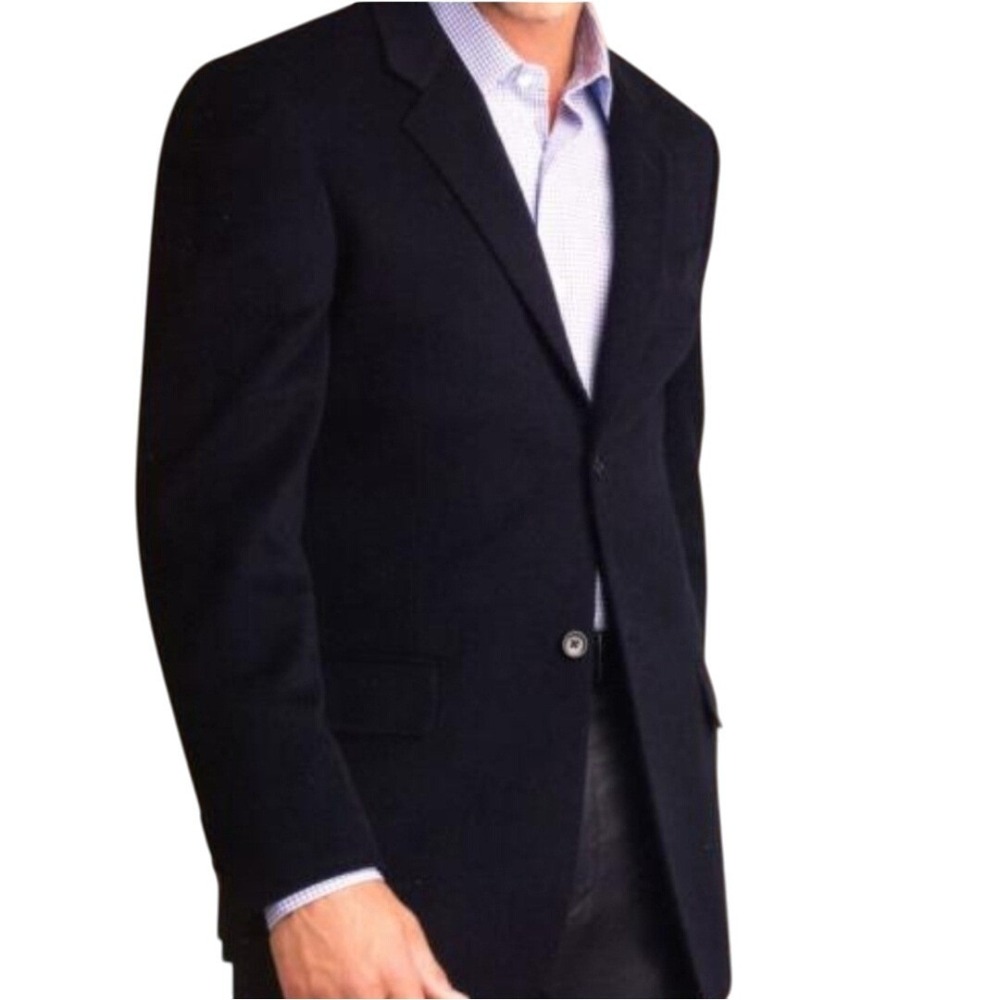 Black 100% Cashmere Mens‎ 42R Blazer Old Money Preppy Quiet Lux Academia Winter